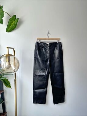 Wilfred Faux Leather Straight-Leg Pants